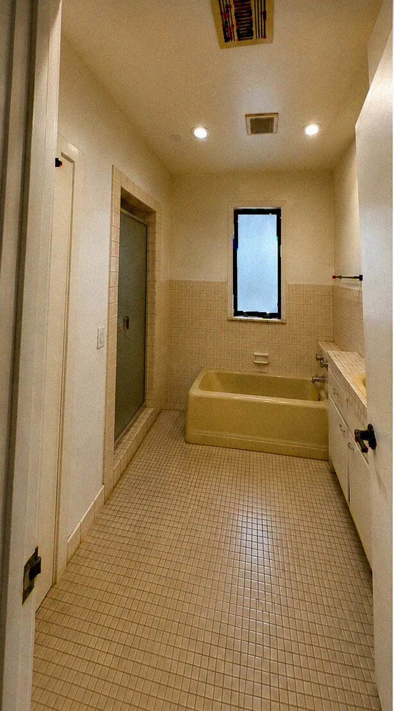 Narrow hall bathroom before remodel — YKCA Bay Area