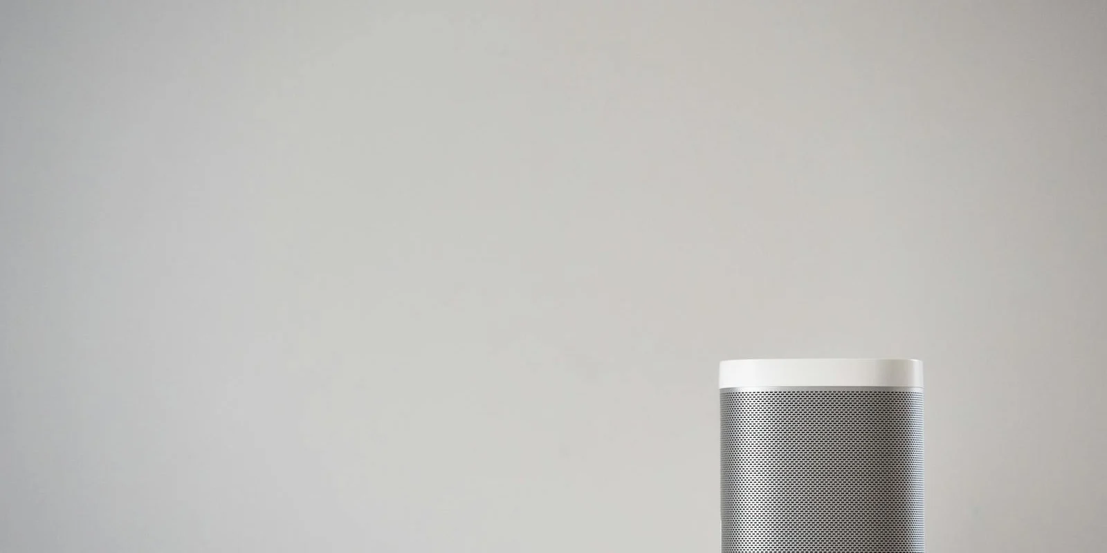 Wireless speaker on a console in a modern Bay Area living room